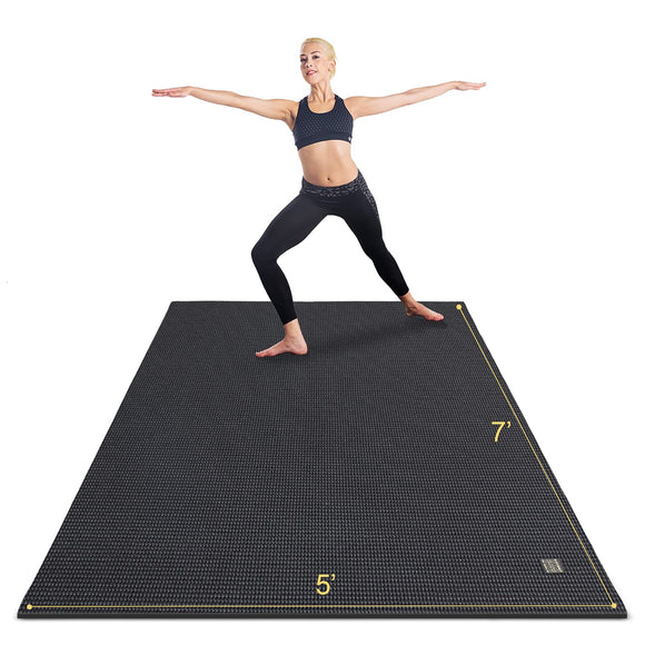 GXMMAT Large Yoga Mat 6'x4'/6'x6'/7'x5'(7mm/9mm), Extra Thick Workout Mats for Home Gym Flooring,Ultra Comfortable Non-Slip Quick Resilient Barefoot Wide Exercise Mat for Pilates,Stretching,Meditation Gxmmat
