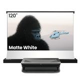 AWOL VISION LTV-2500 with 120" Motorized Rising Matte White Projector Screen Bundle, 4K UHD Ultra Short Throw Triple Laser Projector