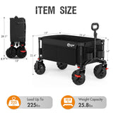 Portal Collapsible Wagon with Brakes, Heavy Duty Utility Cart with All-Terrain Wheels, Portable Folding Wagons for Camping, Beach, Garden, Shopping, and Groceries