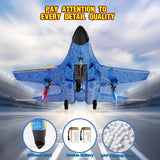 Fremego Su-27 RC Airplane,2.4GHz 2 Channel Remote Control Plane with Gyro Night Lights and 2 Batteries, Easy to Fly for Adults, Beginners and Kids Toy