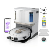 Shark Stratos 2-in-1 Robot Vacuum & Mop with 25+ Hands-Free Features & NeverTouch Self-Cleaning Base, Precision Mapping, Autolift Technology, HEPA Filtration, Edge Detect, White, RV2720ZE