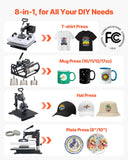 360° Swing Away, Heat Up Fast and Even, Digital Precise Control, Sublimation Press Machine for T-Shirts, Mugs