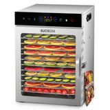 Food Dehydrator Machine 12 Stainless Steel Trays 1000W Meat Dehydrator for Home Use, 24H Timer & 195℉ Temperature Control Food Dryer for Jerky Fruit Herbs Mushroom Dog Treats