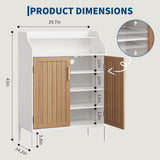 Patikuin Shoe Storage Cabinet for Entryway, 5-Tier White Shoes Cabinet w/Doors and 3 Adjustable Shelves, 41" Tall Wood Shoe Rack for Closet, Modern Shoes Organizer for Entryway, Hallway, Living Room