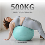 FITMIND Extra Thick Yoga Ball with Training Instruction, Anti-Burst Slip Resistant Exercise Ball with Pump for Pilates,Physical Therapy,Pregnancy Stability,Birthing Ball 22in 26in 30in