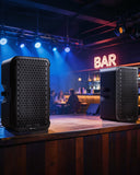 NBVOICE NBVDP112A 1600W Powered 12” PA Speaker with 2-Channel Mixer, Bluetooth Streaming & Wireless Stereo Linking
