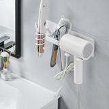 HOHOWU Hair Dryer Holder Wall Mounted,Blow Dryer, Curling Iron, Straightener Holder 3 in 1 Bathroom Metal Hair Tool Organizer Rack-Matte White-2