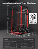 Mikolo F4 2.0 Power Cage with Dual-Track Smooth Pulley System, 1200LBS Power Rack with Leg Hold-Down for Heavy LAT Pulldowns, All-in-One Squat Rack