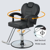 Makaseiya Barber Chair Salon Chair for Hair Stylist with Heavy Duty Hydraulic Pump,Height Adjustment 360° Rotation Shampoo Chair for Tattoo Shampoo Beauty Salon Equipment