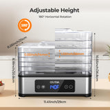 OSTBA Food Dehydrator, 5 Stainless Steel Trays, 400W Powerful Drying, 48H Timer & 95–160°F Temp Control, Quiet Small Dryer for Jerky, Fruits, Herbs, Mushrooms, BPA-Free, Recipes Included