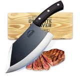 Animas Forge Dynamite Cleaver Meat Cleaver Knife Heavy Duty High Carbon Steel Butcher Knife Desert Hardwood Handle Full Tang BBQ Meat Cutting Butchering Kitchen Cooking Outdoor Camp Bone Chopping Prep