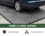 Mapleyard 216 PCS Plastic Interlocking Deck Patio Tiles - 12" x 12" Anti-Slip Waterproof Outdoor Flooring, Balcony Floor Decking for Poolside & Backyard, All Weather Use, Grey, Diagonal
