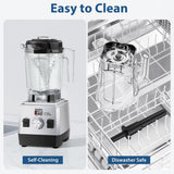 Aeitto Blenders for Kitchen with 68Oz. Large Capacity, 1800W Max Power Smoothie Blender, 3 Preset Programs & 7 Speeds, Professional Countertop Blender for Smoothies, Ice Crush, Generation2 Silver