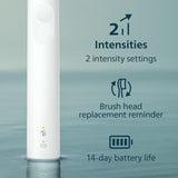 Philips Sonicare 4100 Series Electric Toothbrush - Sonic Toothbrush with Advanced Sonic Technology, Pressure Sensor, Two Intensity Settings, Smartimer & Quadpacer, White, Model HX3681/23