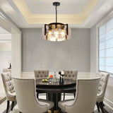 Black Chandelier for Dining Room Light Fixture, 4 Light Entryway Light Fixture, Adjustable Pendant Lights Kitchen Island Modern Farmhouse Kitchen Foyer Chandelier for Entryway, Bedroom, Bathroom