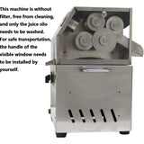 WYDDDARY 24V DC or 110V AC Electric Sugarcane Juice Extractor Electric 4 Rollers Sugar Cane Juicer Outdoor Juicer with Transformer and Transparent Window 450W