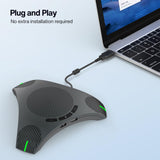 Conference Speaker and Microphone, USB Speakerphone with 360° Omnidirectional Voice Pickup, Smart Voice Enhancement, Hi-Fi Sound, Echo & Noise Reduction for Business, Home Office, Online Meeting