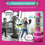 COMMOUDS 67inch Punching Bag for Kids, Inflatable Kids Boxing Set with Gloves, Fast Rebound Punching Bag for Practicing Karate, Taekwondo, MMA, Christmas/Birthday Gift for Boys Girls, Ages 6-14 (Pink)