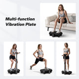 MERACH Vibration Plate Exercise Machine, Vibration Plate for Lymphatic Drainage Weight Loss, Vibrating Plate Exercise Machine with Handrails