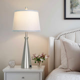 Rinweey 28" Silver Touch Table Lamps Set of 2 with USB A+C Ports, 3-Way Dimmable Bedroom Lamps for Night Stands, Tall Modern Living Room Lamps for End Tables (2 LED Bulbs Included)