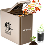 Growell Electric Composter for Kitchen, 3.2L Smart Odorless Compost Bin, Low Noise & Odorless, Indoor Countertop Food Waste Composter with LED Display, One-Touch Operation, Auto-Cleaning, EC04