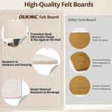 OUKMIC 48" x 36" Foldable Self-Adhesive Felt Bulletin Board, Oatmeal