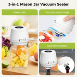 Newise Upgraded 3-in-1 Electric Mason Jar Vacuum Sealer, Automatic Vacuum Sealer Kit with Wide and Regular Mouth Mason Jars, Canning Gifts, White