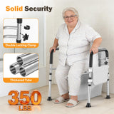 Toilet Safety Rails for Seniors, Adjustable Height & Width Toilet Safety Frame with Handles (350LB Capacity), Elderly Assistance Products for Handicapped, Foldable Toilet Bars Fits Any Toilet