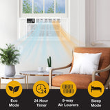 Whirlpool 23,200 BTU 230V Window Air Conditioner with Supplemental Heat, Window Mounted AC Unit with Heater for Apartment, Living Room, Bedroom, Large Rooms up to 1500 Square Feet