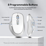 Bnnwa Rechargeable Wireless Mouse with Side Scroll Bluetooth Mouse -White