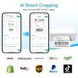 Bluetooth Thermal Label Printer with Stand, Wireless 4x6 Shipping Label Printer for Small Business