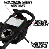 Bag Boy Nitron 3 Wheel Golf Push Cart, Easy 1 Step Open and Fold, Scorecard Console, Beverage Holder Bag Boy