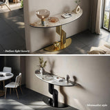 WOOOFA Modern Gold Console Table, Entryway Table with Smart Sensor Lights
