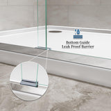ENSO SENKA 56-60" W x 72" H Semi-Frameless Bypass Sliding Shower Door, Easy-to-Clean Treated Clear Tempered SGCC Glass, Polished Chrome