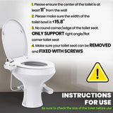 Terapaton RV Bidet for Camper Toilet, Non-Electric Toilet Sprayer Attachment with Dual Nozzles, Adjustable Pressure, Front/Rear/Self Cleaning, Upgrade for Trailer, Motorhome, RV Bathroom (White-Black)