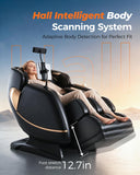 HaiyoHBED 2026 Massage Chair Full Body, PU Leather Zero Gravity Heated Back Foot Hand Massage Recliner, AI Voice Control, Office and Living Room Furniture, Portable - Black