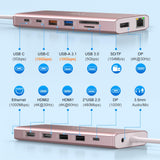 USB C Laptop Docking Station Dual Monitor HDMI USB C Hub Type C Dongle Dock