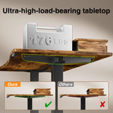 Veken 47.2"×27.6" Standing Desk with Storage Drawers, Adjustable Height Computer Table with Monitor Shelf