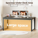 Mericonia 54 Inch Computer Desk, 1" Thick Heavy Duty Industrial Office Desk