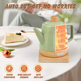 LONGSEED Ceramic Electric Kettle 1.2L, Automatic Shut Off Tea Kettle & Hot Water Boiler Pot For Coffee & Tea, Prevent Boil Dry, 1000W, Seed-green