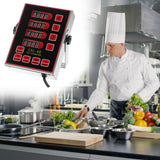 QWORK Kitchen Timer for Cooking, 4 Channel Stainless Steel Commercial Culinary Timer, Loud Alarm Cooking Reminder for Food Truck Fryer