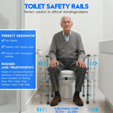 Toilet Safety Rail for Seniors – Adjustable & Foldable Toilet Safety Frame with Padded Handles, Stand Alone Bathroom Safety Rail & Toilet Support for Elderly, Fits Most Toilets, 350 lb Capacity
