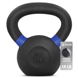 Yes4All Cast Iron Kettlebell - 8 KG, Dark Blue - Non Slip, Portable, Strength Training Yes4All