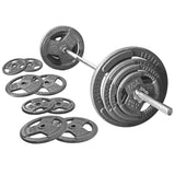 Fitvids Cast Iron 1" Standard Weight Plates Including 5FT Standard Barbell Bar & Star Locks, 95 Pounds Set