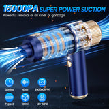 Handheld Car Vacuum Cleaner, 16000PA Car Vacuum Portable Cordless, 2 in 1 Air Duster and Vacuum Cleaner with LED Light JONYJ