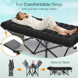 Suteck 32In XXL Folding Camping Cot, 900LBS Heavy Duty Sleeping Cot with Pillow Mattress, 1200D Double-Layer Oxford Portable Cot for Adults with Carry Bag for Home Office Nap Beach Travel