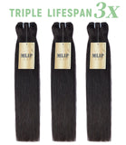 MLIP Human Hair Bundles Straight, Raw Virgin Indian Hair, Full & Natural