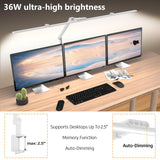 EPABINA 36W Ultra Bright Architect Desk Lamp with Clamp, Tall Overhead Rotatable Led Desk Light for Home Office, 47Inch Long Adjustable Monitor Light Bar with Remote for Computer Screen Desktop Table