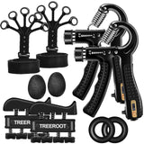 10PCS Grip Strength Trainer Kits, Hand Gripper Strengthener, Forearm Strengthener, Forearm Exerciser, Finger Grip Strengthener, Wrist Strengthener, Stress Relief Ball, Grip Ring, for Muscle Building, Hand Exercisers for Therapy