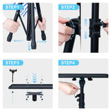 Projector Stand Tripod Adjustable, Laptop Height from 23.5 to 63.5 inches with Gooseneck Phone Holder, Floor for Office